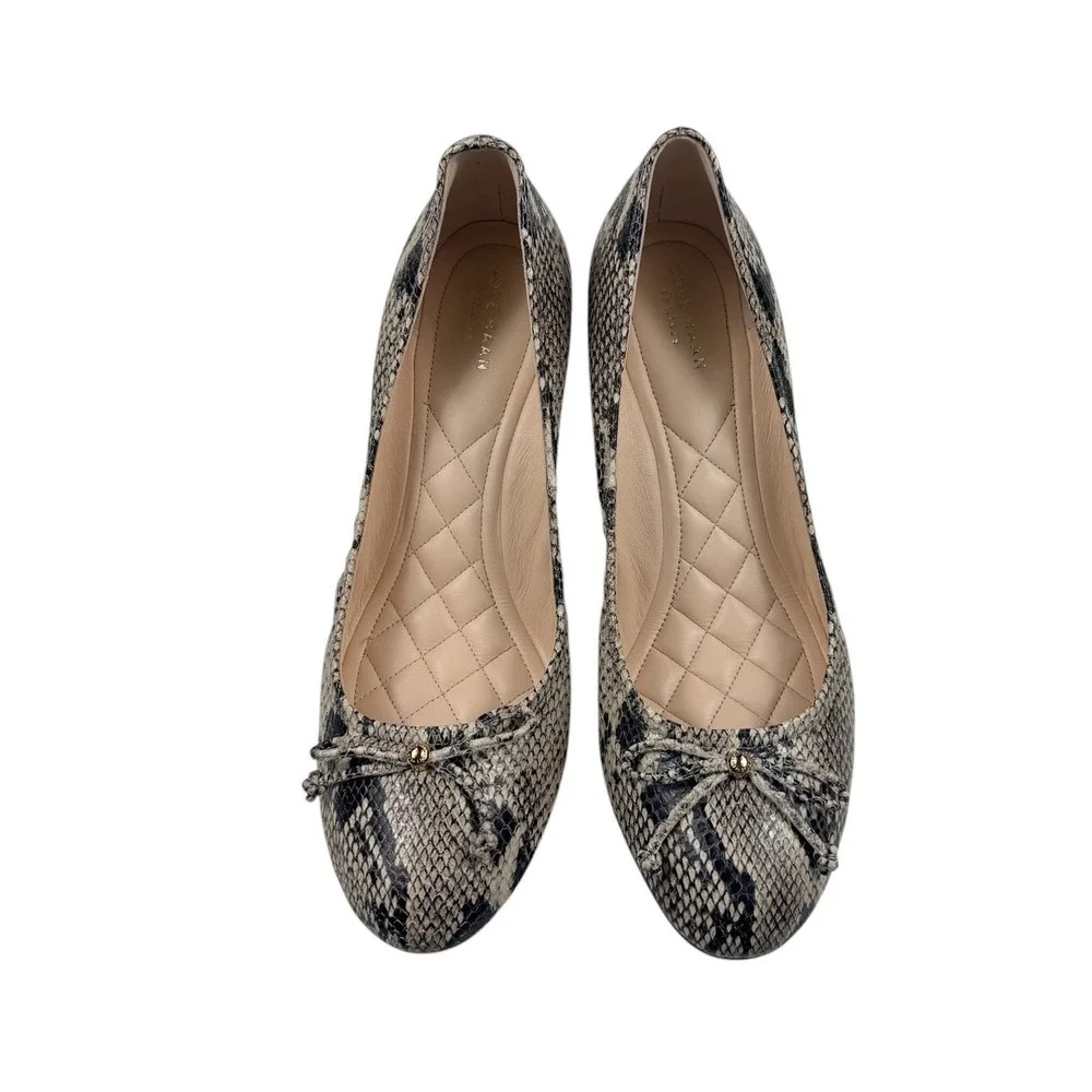 Cole Haan Tali Grand Lac Wdg40 Sahara Snake Print Wedge Pumps 10.5B W00760 NEW